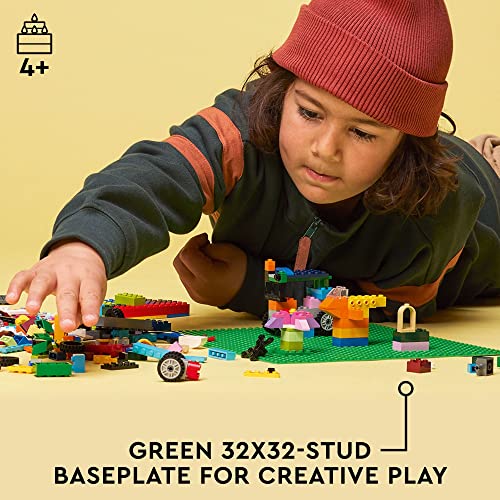 LEGO Classic Green Baseplate, Square 32x32 Stud Foundation to Build, Play, and Display Brick Creations, Great for Grassy Nature Landscapes, 11023,4+ Years - style: Paper package