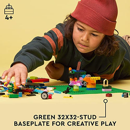 LEGO Classic Green Baseplate, Square 32x32 Stud Foundation to Build, Play, and Display Brick Creations, Great for Grassy Nature Landscapes, 11023,4+ Years - style: Paper package
