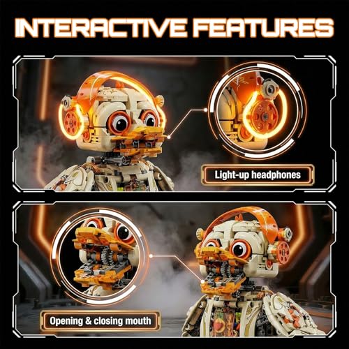 Mechanical Duck Building Block Set Gear-Driven Animal Model with Rotating Head Moving Wings and Motor Drive Module Mechanism Creative Gift for and Adults Birthday Idea 1168 PCS ﻿ - color: Mechanical Duck With Motor