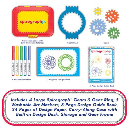 Spirograph Jr. — Jumbo Sized Gears Classic Retro Toy For Spiral Drawing Art Design Toy Kit for Smaller Hands — For Kids Ages 3 and Up - style: Original