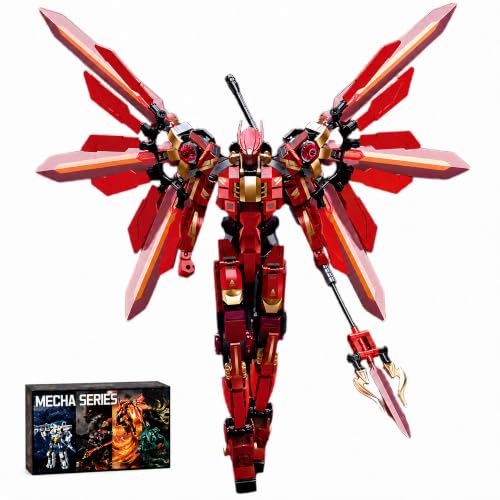Red Mech Robot Building Block Set for Mecha Fans 511 Pcs - style: Red Robot