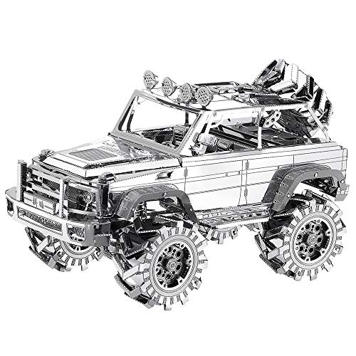 Piececool 3D Metal Puzzle for Adult SUV Car Model Kits, Vehicle Car Models Building Kit, Brain Teaser 3D Puzzle DIY Craft Kits, Birthday, 157 Pcs - color: Silver Suv