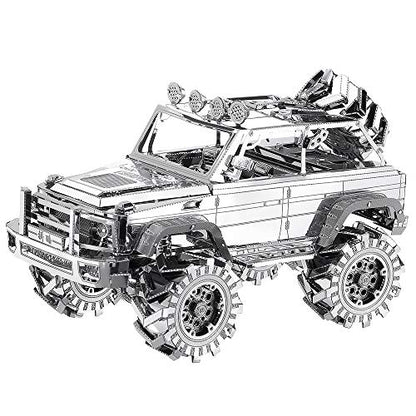 Piececool 3D Metal Puzzle for Adult SUV Car Model Kits, Vehicle Car Models Building Kit, Brain Teaser 3D Puzzle DIY Craft Kits, Birthday, 157 Pcs - color: Silver Suv