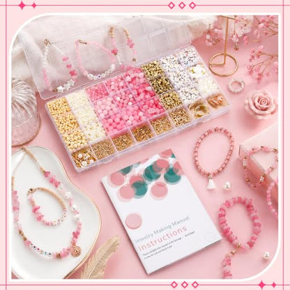 Wurosi Jewelry Making Supplies Kit, Bracelet Making Kit for Adult - color: Pink