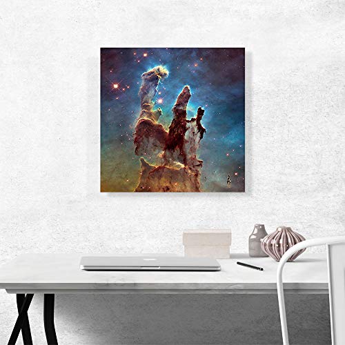 ARTCANVAS Hubble Telescope Pillars of Creation Eagle Nebula M16 Canvas Art Print Stretched Framed Painting Picture Poster Giclee Wall Decor - 18" x 18" (1.50" Deep) - size: 18"L x 18"W, style: 1.50" Deep Canvas