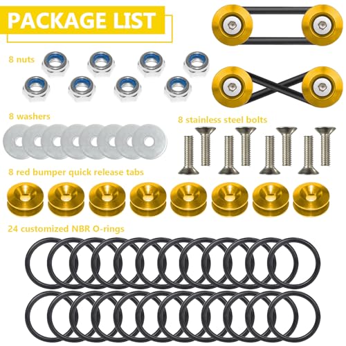 BFXM Universal Bumper Clips, Front Rear Bumper Quick Release Kit - color: Gold, size: 4set
