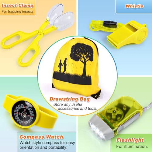 Bug Catcher Kit & Outdoor Explorer Kit for Kids, 10 Pcs Bug Catching Kit - color: Yellow
