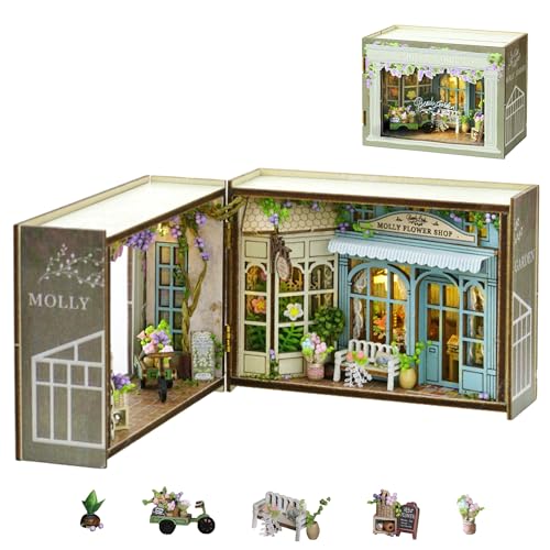 Flever Dollhouse Miniature DIY House Kit Creative Room with Furniture for Romantic Valentine's Gift (Molly Garden) - color: Molly Garden