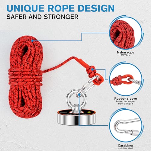 FINDMAG 700 LBS Magnet Fishing, 2.95 Inch Strong Fishing Magnet Kit - color: Rectangular Toolbox, size: 2.95 inches(75mm)-700lb