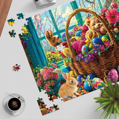 Puzzles for Adults 1000 Pieces, Jigsaw Puzzle for Adults, Fun Challenging Puzzle, A Basket of Easter Egg Wonders Puzzles Game, Interlock Perfectly No Dust, Gifts for Easter Earth Day - color: Easter Egg