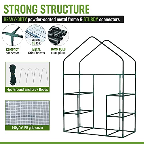 WORKPRO Portable Small Greenhouses(56"x 29"x 77") for Outdoor/Indoor - style: 56" L X 28" W X 77" H- Walk in Small