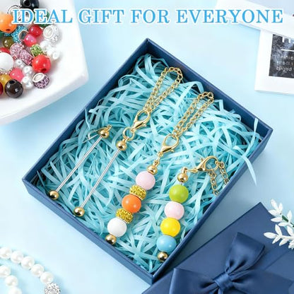 16PCS Beadable Keychain Bar Bulk, Keychain Making Kit - color: Gold