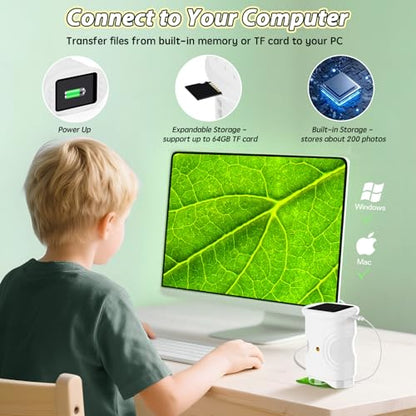 Alotwan Kids Microscope Handheld, Digital 1000X Zoom Pocket Microscope - color: White