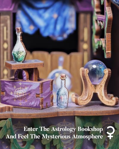 Cutefun Book Nook Kit - DIY Miniature Dollhouse Kit for Adults and Teens - color: The Astrology Bookshop