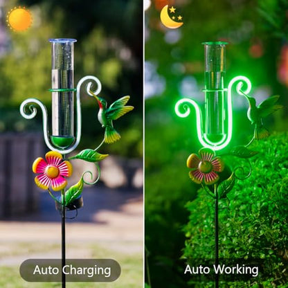 Stargarden Rain Gauge Outdoor, Hummingbird Solar Rain Gauge - color: Hummingbird-D
