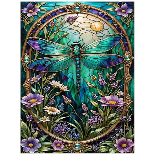 Dragonfly Diamond Art Kits for Adults Beginners, Diamond Painting 12x16 in - color: Dragonfly