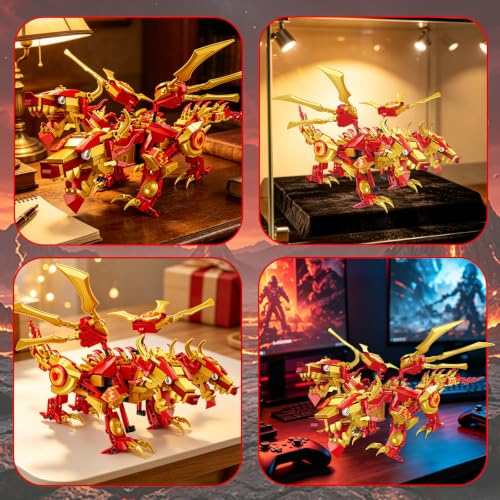 Remote Control Dragon Building Kit, STEM Compatible with Lego for Kids 8-12