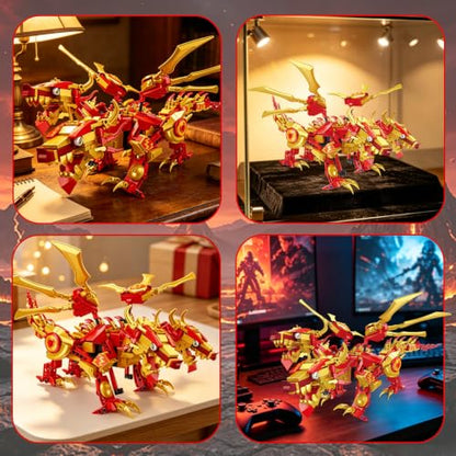 Remote Control Dragon Building Kit, STEM Compatible with Lego for Kids 8-12