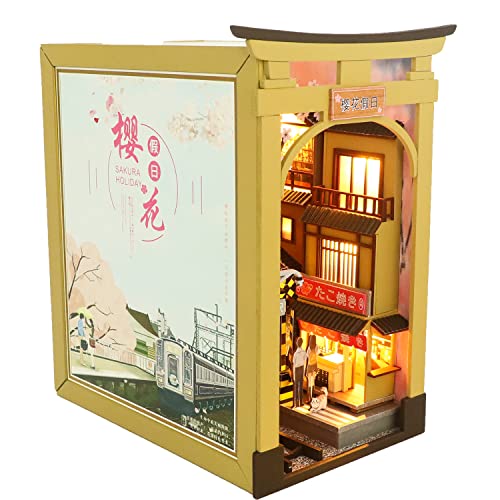 Roroom Book Nook Kit for Adults, Sakura Street Scene House Building Kit - color: M2211
