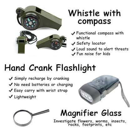 Outdoor Adventure Set for Kids - Camouflage Camping Exploration Toys with Walkie-Talkies - Backyard Explorer Gear for Boys and Girls
