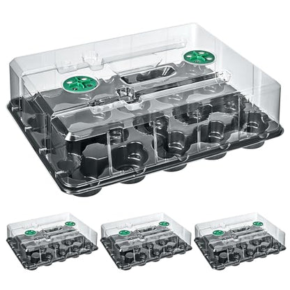 homenote 4 Pack 20 Cell Seed Starting Trays with 4 Vented Humidity Domes - size: 3 Inch, style: 4 Pack Seed Starter Tray+Humidity Dome