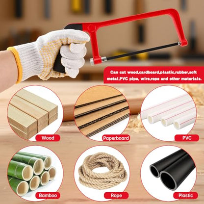 6 Inch Mini Hacksaw and Mitre Block Set - color: Red