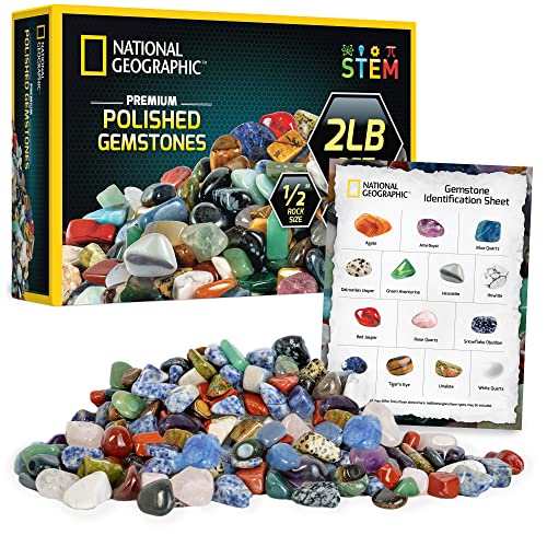 National Geographic Polished Stones and Crystals 2 Lb. Bulk Collection - style: 2 lb, 1/2-Inch Stones
