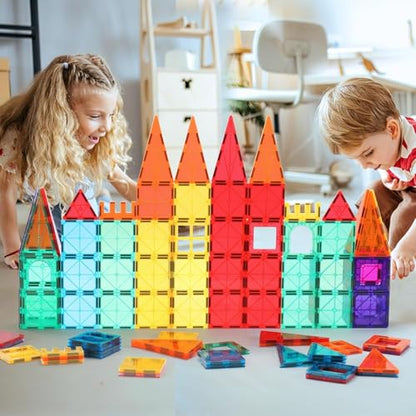 OugerToy 32-Pack Magnetic Tiles–Rainbow Builder Set - style: 32PCS