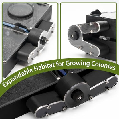 StackCore Stackable Series - Black Habitat PRO Combo (Flat Ant Nest) with Starter Tool Kit - size: Black Habitat Pro Combo