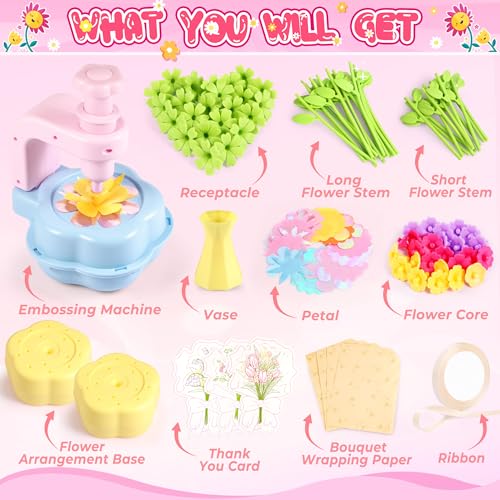 Kids Crafts, Arts and Crafts for Kids 4-6, Craft Kits, Frozen Toys, Fabric Flower Bouquets Toys, 6 Year Old Girl Birthday Gift, 8 Year Old Girl Birthday Gift, Christmas Gifts Halloween Crafts