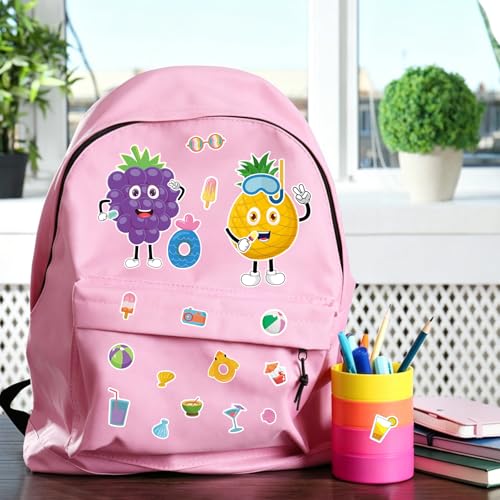 24 Sheets Fruit Make a Face Sticker, Make Your Own Fruit Stickers Mix and Match Sticker for Home School Classroom Crafts Activities Reward Birthday Party Favors - style: Fruit