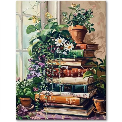 Plant Book Diamond Art Kits for Adults - Diamond Painting Kits 12X16 inch - color: Plant Book