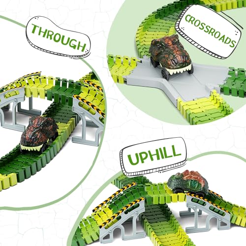 Dinosaur Toys, Create A Dinosaur World Road Race, Dinosaur Track Toys - color: Green