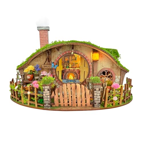 DIY Miniature House Kit - Mini House Enchanting Forest Building Kit with LED, Wooden 3D Puzzles Blind Box Design, Dollhouse Kit Gift for Adults Teen - The Magic Ring House (SQ-59) - color: The Magic Ring House