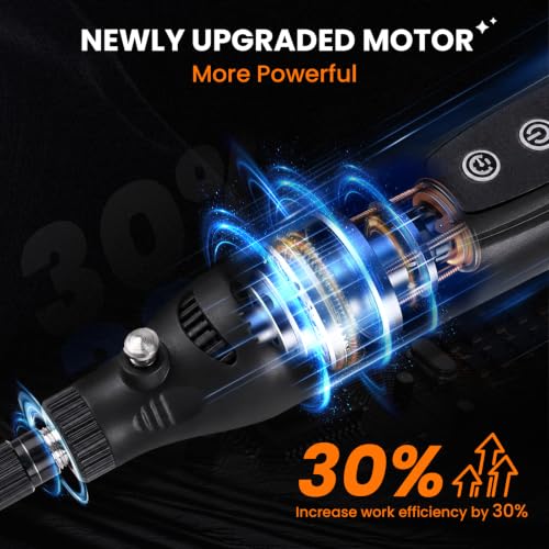 HARDELL Mini Cordless Rotary Tool 4V, 5-Speed 42pcs Mini Drill Craft Tool - color: Black