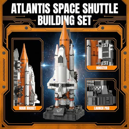 Space Shuttle Building Blocks Set, 616 Pieces Mini Rocket Model Kit with Launch Pad, Space Program Collectible Display, STEM Inspired Construction Toy for Hobbyists & Enthusiasts - style: Artemis