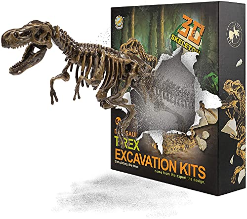 Dig & Discover Dino Tyrannosaurus Rex Dinosaur Skeleton 3D Fossil Bones Excavation, Science Educational Toy Kit for Kids, Children - color: Tyrannosaurus Rex
