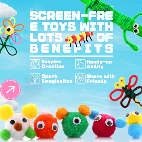 SMILESSKIDDO Kids Arts and Crafts, 1000+ PCS Craft Kits with Storage Box - color: blue