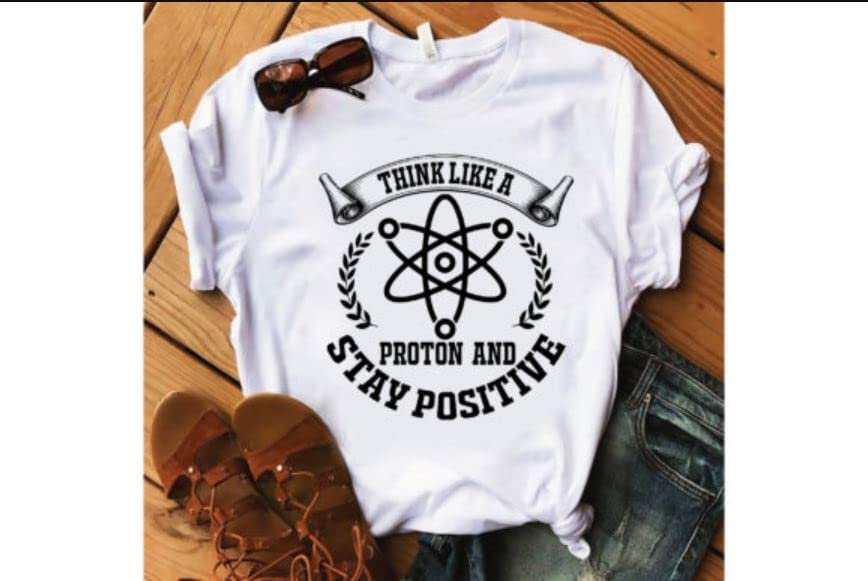 SEC Apparel Science Iron On Patches Decals Transfers Applique Letters for t Shirts Fabric Clothing | Vol 1.5 (Think-Like-a-Proton-and-) - style: Think-like-a-proton-and-