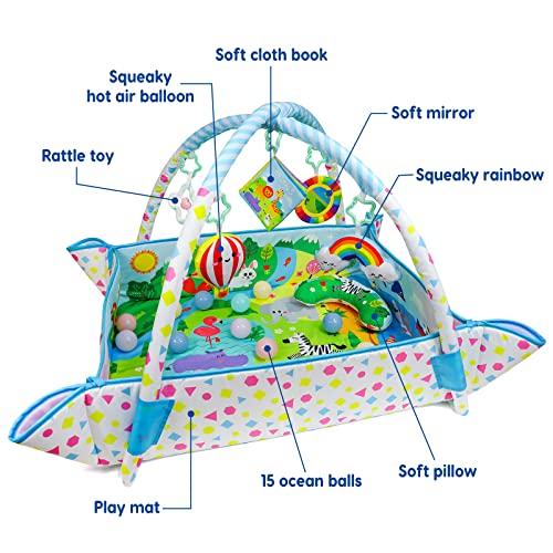 Dr.Rapeti Baby Play Mat, Baby Play Gym, Playmat & Floor Gyms with Ball Pit - size: 47*40 Inch