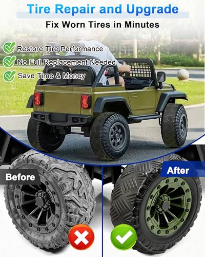 2 Pcs Kids' Electric Car Tire Grips, Rubber Tire Upgrade Kit