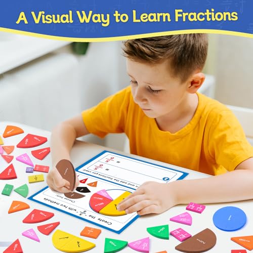 Magnetic Fraction Tiles & Circles Activity Set, Math Fraction Manipulatives