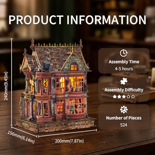 Book Nook Kit DIY Miniature House 3D Wooden Puzzle - Magic Wonder House - color: Magic Wonder House