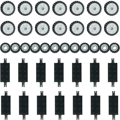 70PCS Tires Wheels and Axles Sets Building Parts Accessories for Car Vehicle Truck