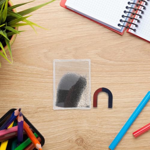 CLISPEED Magnetic Field Demonstrator Iron Filings Case with Magnet for Physics Experiments Science Experiment Instrument for Classroom Teaching Student-Led Demonstrations 3.70 X 2.75 X 0.47 in