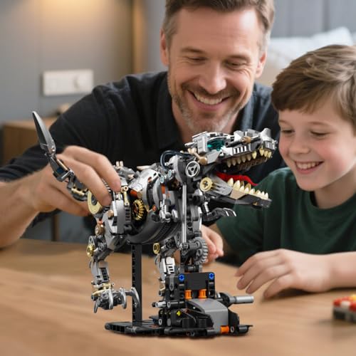 Mechanical T-Rex Building Set with Light, Compatible with LEGO Set-1268pcs - style: Mechanical Dinosaur