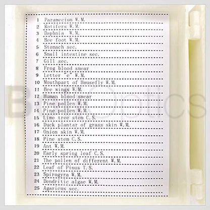 BoliOptics 25 Prepared Microscope Slides General Biology Specimen Set Plant Animal Human Anatomy Cells for Students Hobbyists Beginners Kids Homeschool, SL39901006
