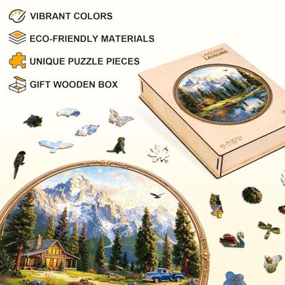 Lakeside Leisure Puzzles Adults Gifts Wooden 200 Pieces 11.4 * 11.4in - color: Lakeside Leisure, size: Medium