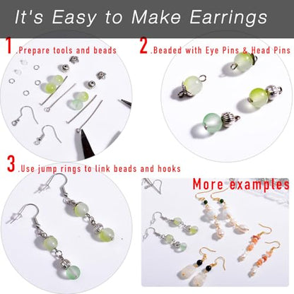 800PCs Fish Hooks & Pins, Earring Making Kit (Fish Hook Silver) - color: Fish Hook Silver (800pcs)