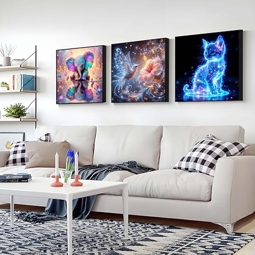 4 Pack Diamond Art Kits for Adults,5D Hummingbird Diamond Painting Kits for Beginnes Animal Diamond Art Diamond Painting Kit for Adults,DIY Full Drill Painting Kit For Home Wall Decor14X14inch - color: Animal
